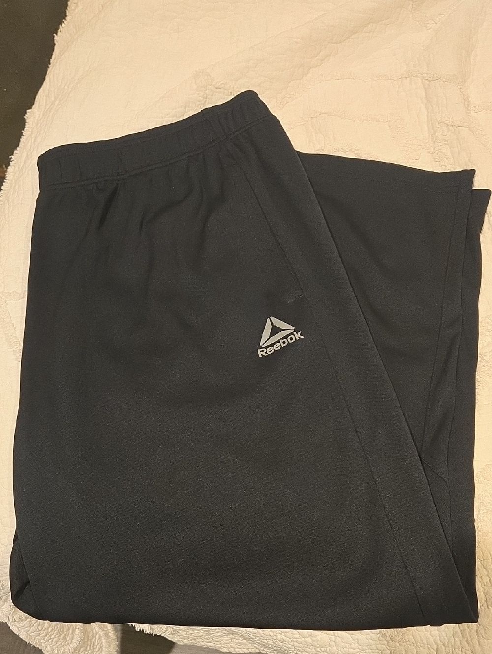Mens Reebok Black Track Pants with Reflective Logo 2XL